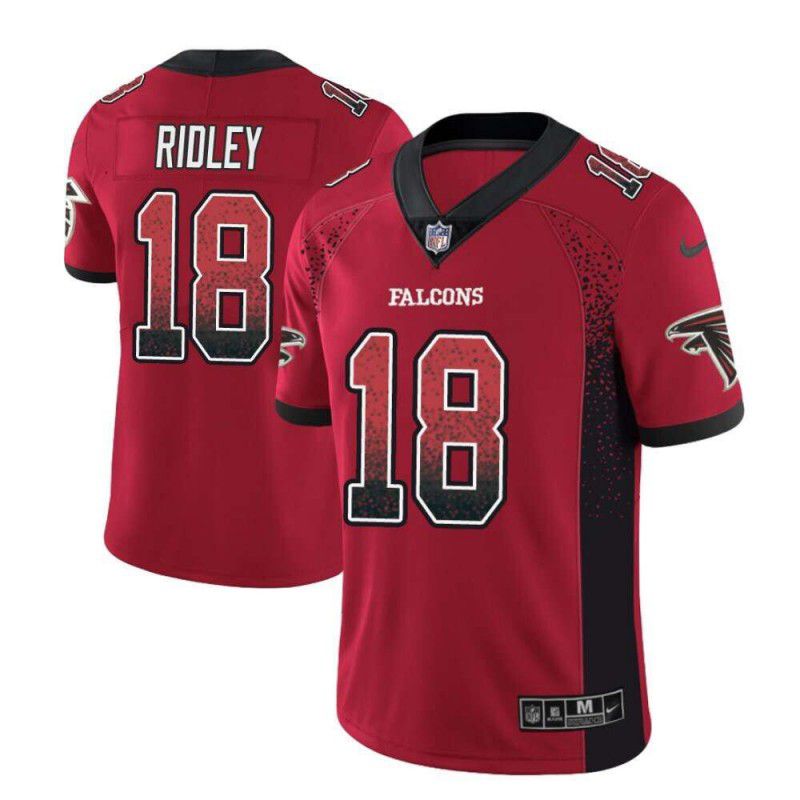 Men Atlanta Falcons #18 Ridley Red Drift Fashion Color Rush Limited NFL Jerseys